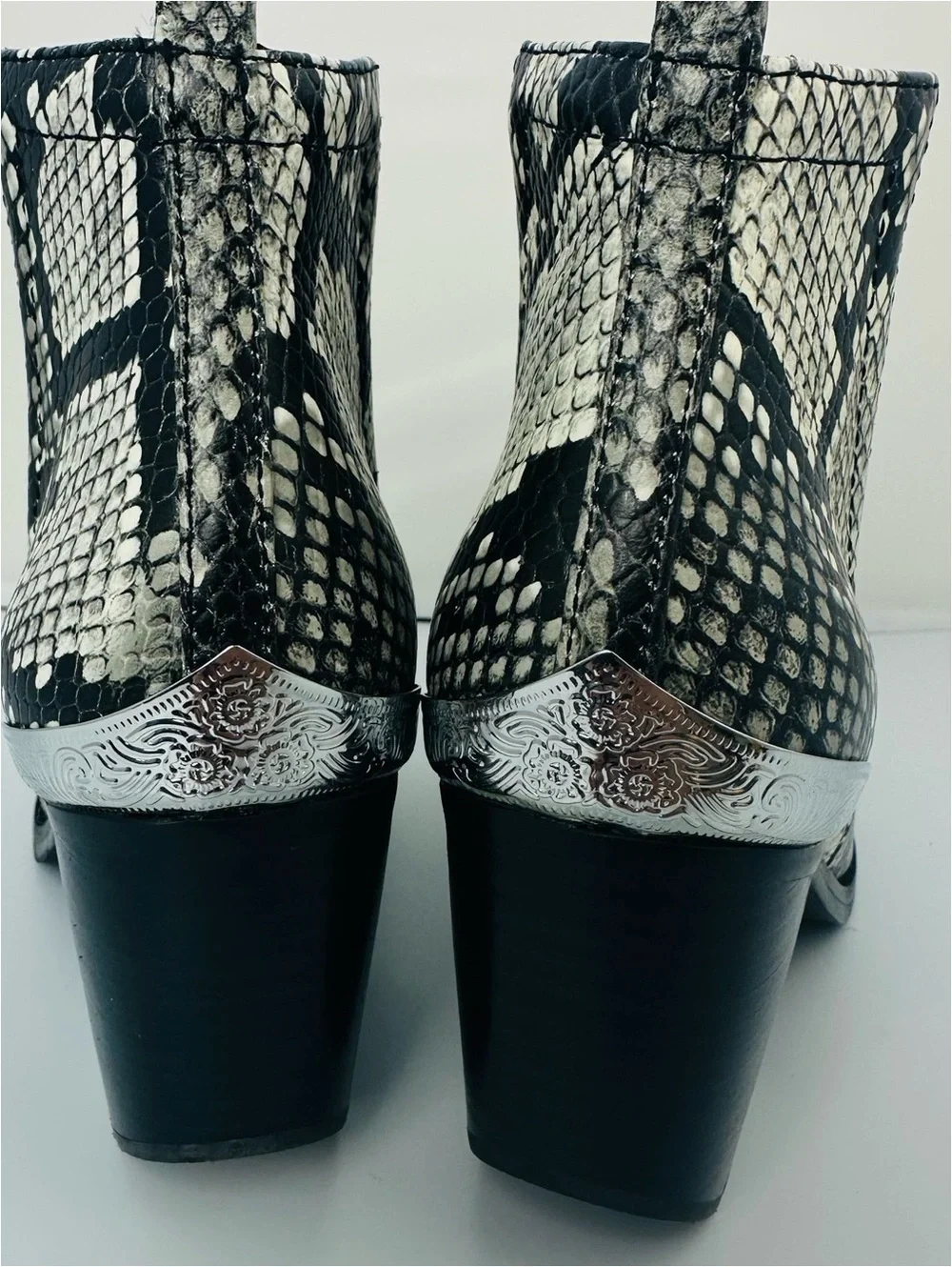 Jeffrey Campbell Snake Skin Ankle Boots. Cowboy boots